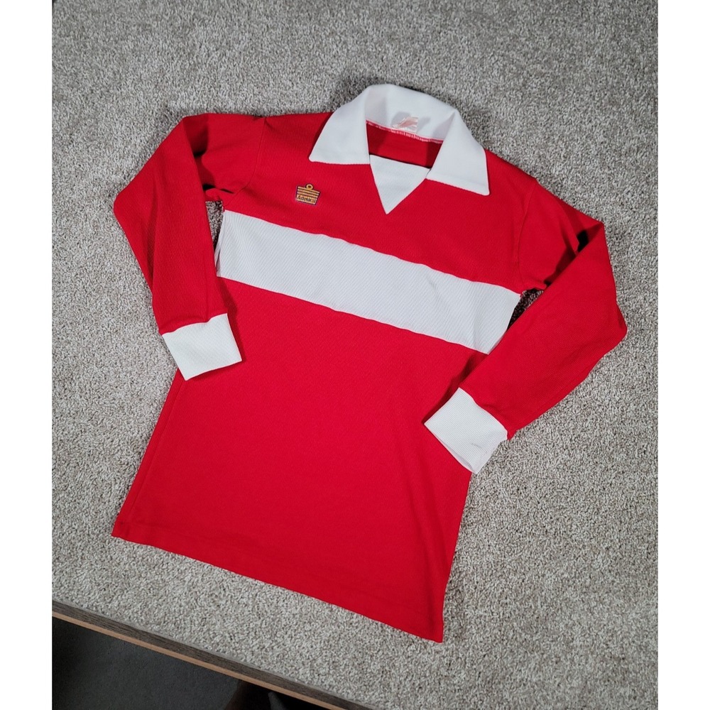 Vintage 1980s Admiral Soccer Jersey Adult Small Red Long Sleeve Rare Kit Futbol